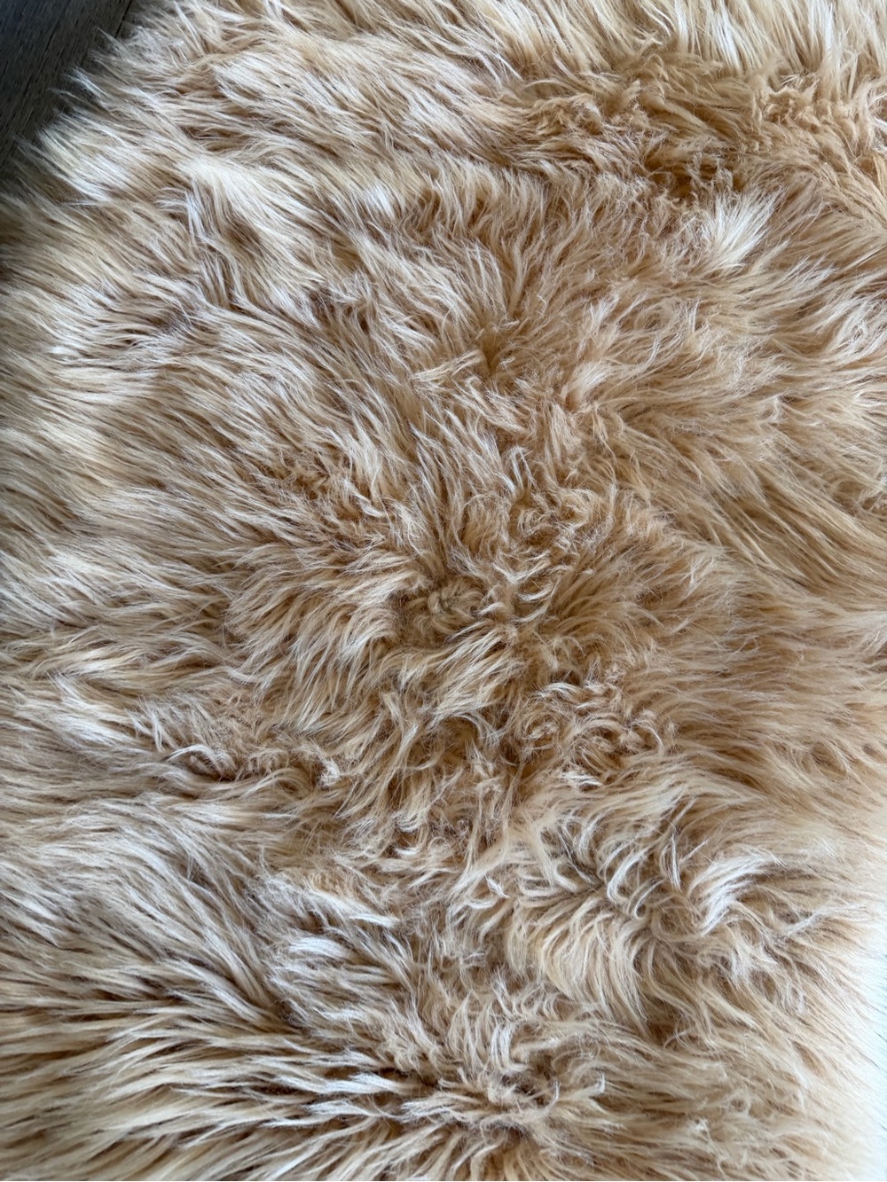 64”x23” Faux fur rug light tan. Like New. Dog friendly house - Picture 2 of 4